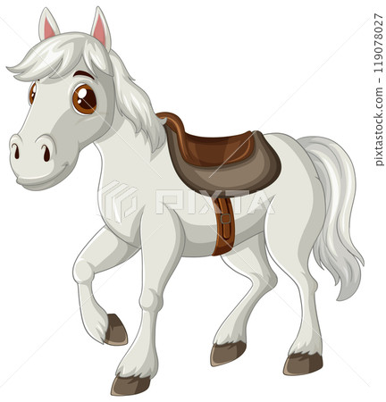 Cute Cartoon Horse Illustration 119078027