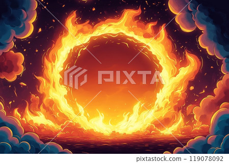 Fire and flame background vector illustration vector cartoon frame 119078092