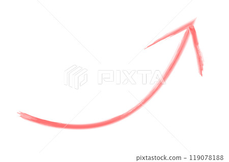 向右向上的紅色箭頭水彩插畫素材 向右向上的紅色箭頭水彩插畫素材 119078188