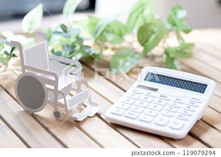 Wheelchair and calculator, nursing care expenses, medical expenses 119079294
