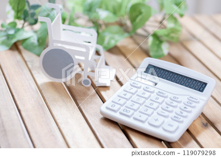 Wheelchair and calculator, nursing care expenses, medical expenses 119079298