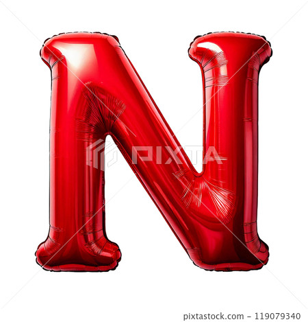 Red balloon letter "N" Red balloon letter "N" 119079340