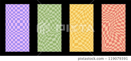 Psychedelic checkerboard poster Psychedelic checkerboard poster 119079391