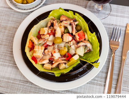 Seafood Salpicon is a popular salad of Spanish cuisine Seafood Salpicon is a popular salad of Spanish cuisine 119079444