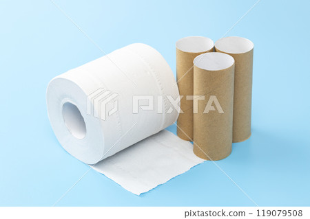 Toilet paper on a blue background 119079508