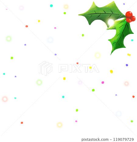 Christmas card design, Christmas leaves decoration isolated 119079729