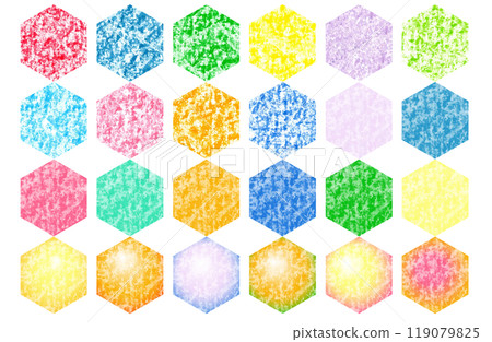 彩色六角形磁磚插圖 彩色六角形磁磚插圖 119079825
