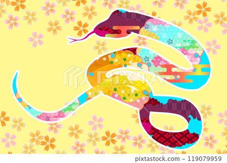 Snake New Year's card zodiac background 119079959