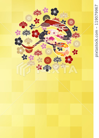 Snake New Year's card zodiac background 119079967