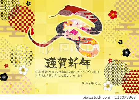 Snake New Year's card zodiac background 119079968