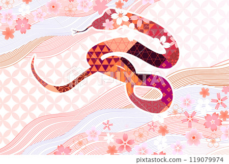 Snake New Year's card zodiac background 119079974