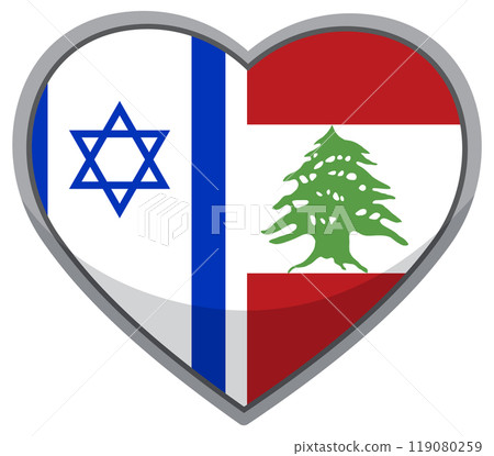 Heart-Shaped Flags of Israel and Lebanon Heart-Shaped Flags of Israel and Lebanon 119080259
