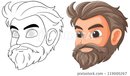Bearded Man Vector Illustration 119080267