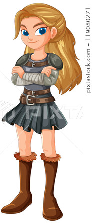 Confident Female Warrior Illustration 119080271