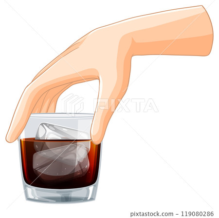Hand Holding a Glass of Beverage 119080286