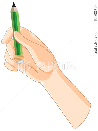 Hand Holding a Green Pencil Hand Holding a Green Pencil 119080292