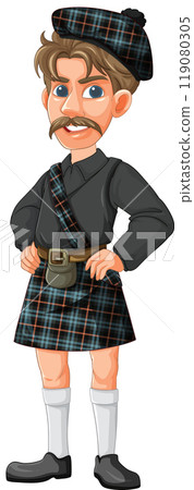 Scottish Man in Traditional Attire 119080305