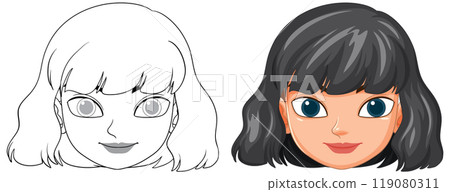 Vector Illustration of Woman's Face Vector Illustration of Woman's Face 119080311
