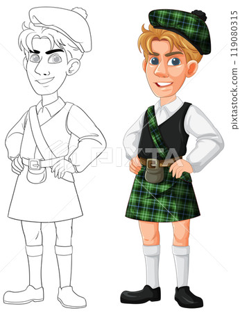 Scottish Costume Character Illustration Scottish Costume Character Illustration 119080315
