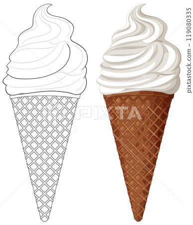 Sweet Ice Cream Cone Illustration Sweet Ice Cream Cone Illustration 119080335