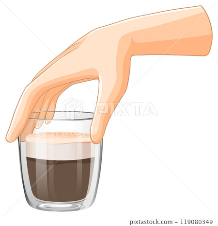 Hand Holding a Coffee Glass Hand Holding a Coffee Glass 119080349