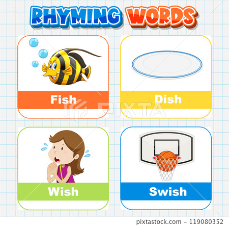 Rhyming Words Educational Illustration 119080352