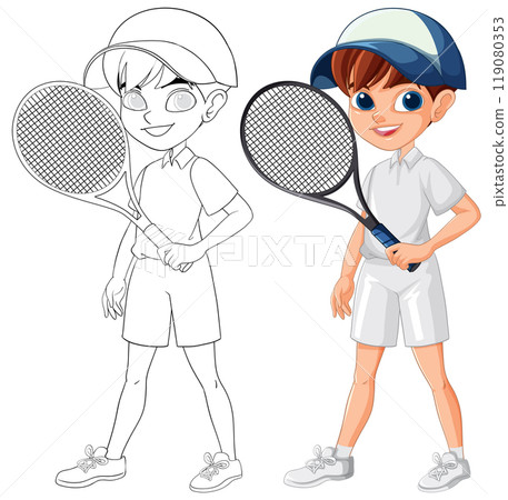 Young Tennis Player Illustration Young Tennis Player Illustration 119080353