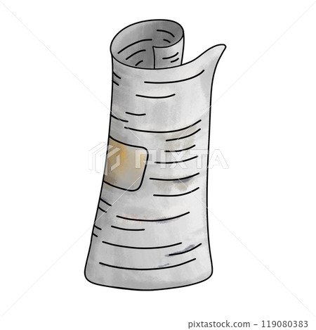 Newspaper watercolor illustration, paper standing, cartoon old newspaper 119080383