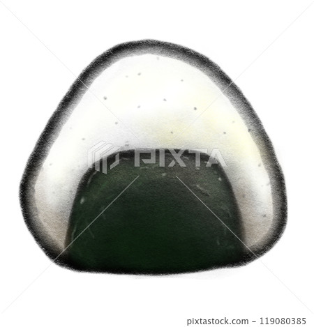 Rice boll isolated crayon illustration, rice with seaweed Japanese food Rice boll isolated crayon illustration, rice with seaweed Japanese food 119080385