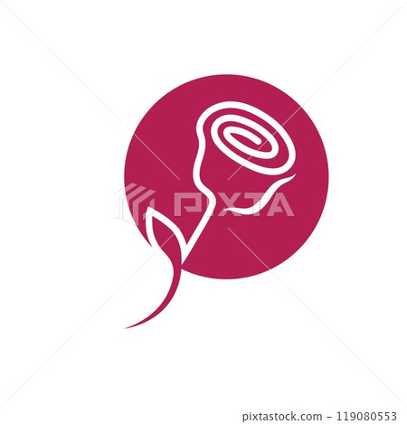 rose flower logo icon vector concept design template 119080553
