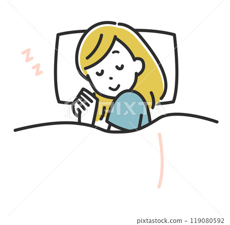 一個女人在蒲團上安靜睡覺的插圖 119080592