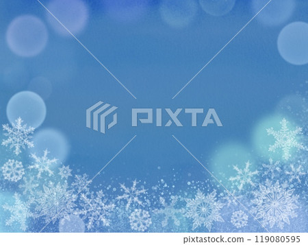 A beautiful Christmas frame made of sparkling illuminations and snowflakes. Expresses a fun winter atmosphere. 119080595
