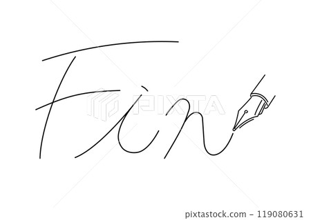 手寫鰭刻字和鋼筆插圖 119080631