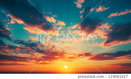 Blue sky and trees reflected on a mountain river Blue sky and trees reflected on a mountain river 119081027
