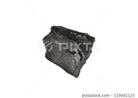 Charcoal lies on white. 119081123