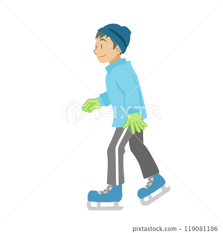 Boy ice skating 119081186