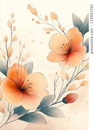 淡水彩花卉背景 119081392