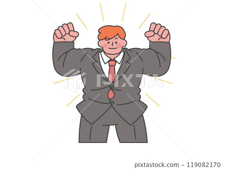 A salaryman with muscular muscles 119082170