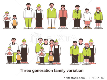 三代家庭的插圖集 119082182