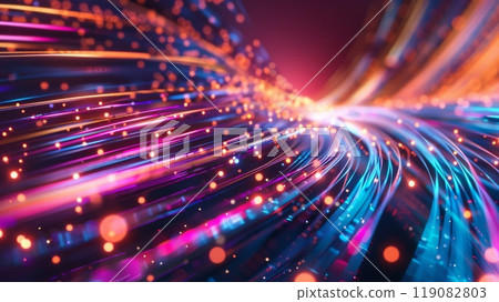 Futuristic digital landscape with illuminated data streams and connectivity Futuristic digital landscape with illuminated data streams and connectivity 119082803