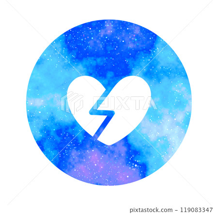 Marble starry sky | Cracked heart symbol 119083347