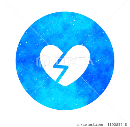 Blue starry sky | Cracked heart symbol 119083348