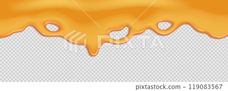 Flowing sweet caramel, honey, maple syrup or sauce. Liquid wave oil on transparent background Flowing sweet caramel, honey, maple syrup or sauce. Liquid wave oil on transparent background 119083567