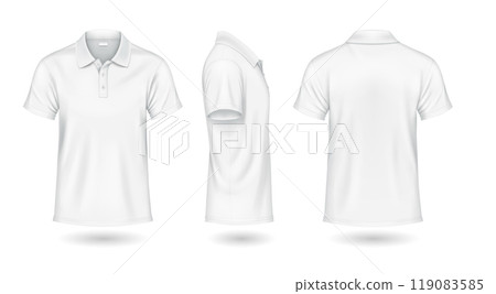 Casual polo shirts mockup design realistic illustration set Casual polo shirts mockup design realistic illustration set 119083585