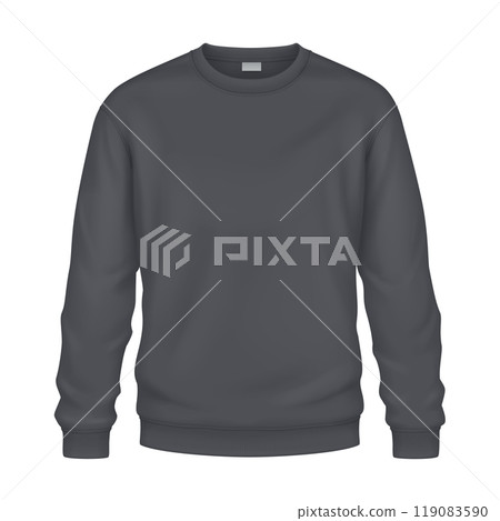 Dark grey sweatshirt from warm textile mockup illustration Dark grey sweatshirt from warm textile mockup illustration 119083590