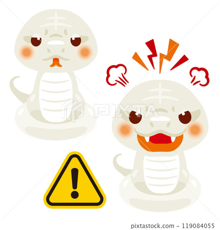 Threatening white snake character Threatening white snake character 119084055