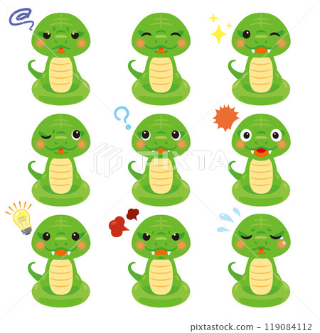 Green snake character expression 2 119084112