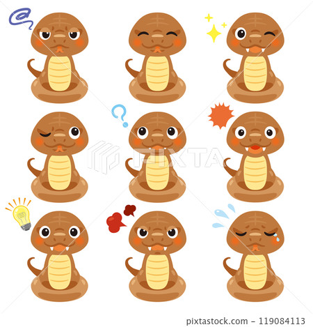 Brown snake character expression 1 Brown snake character expression 1 119084113