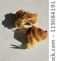 One croissant on with white background with hard light 119084191