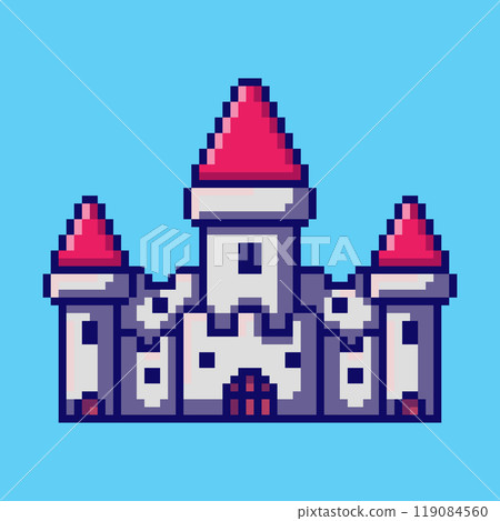 Pixel art Fantasy Castle game asset design 119084560